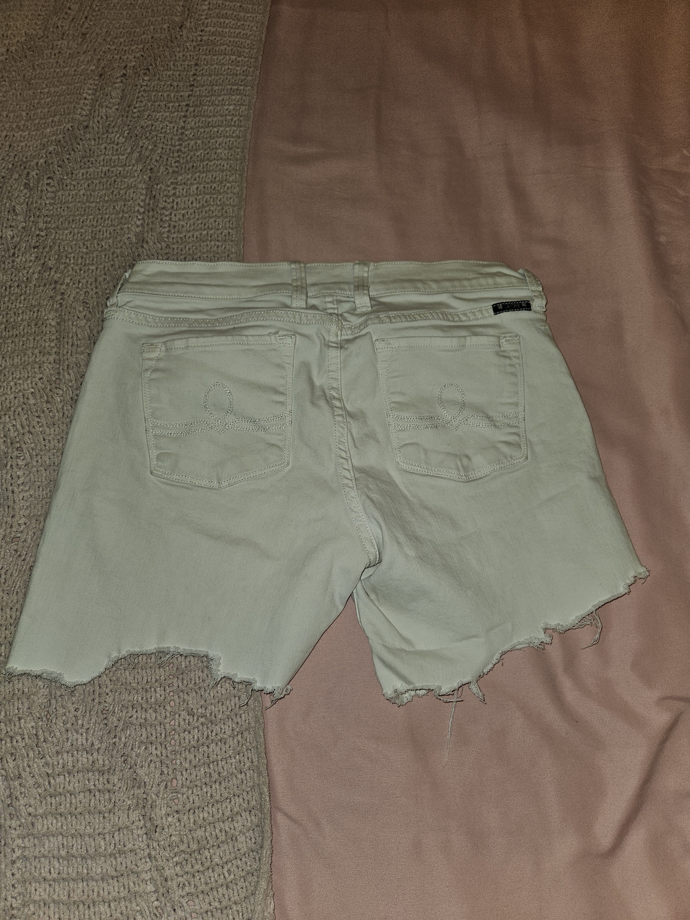 Lucky Brand Pastel Green Frayed Hem Denim Shorts